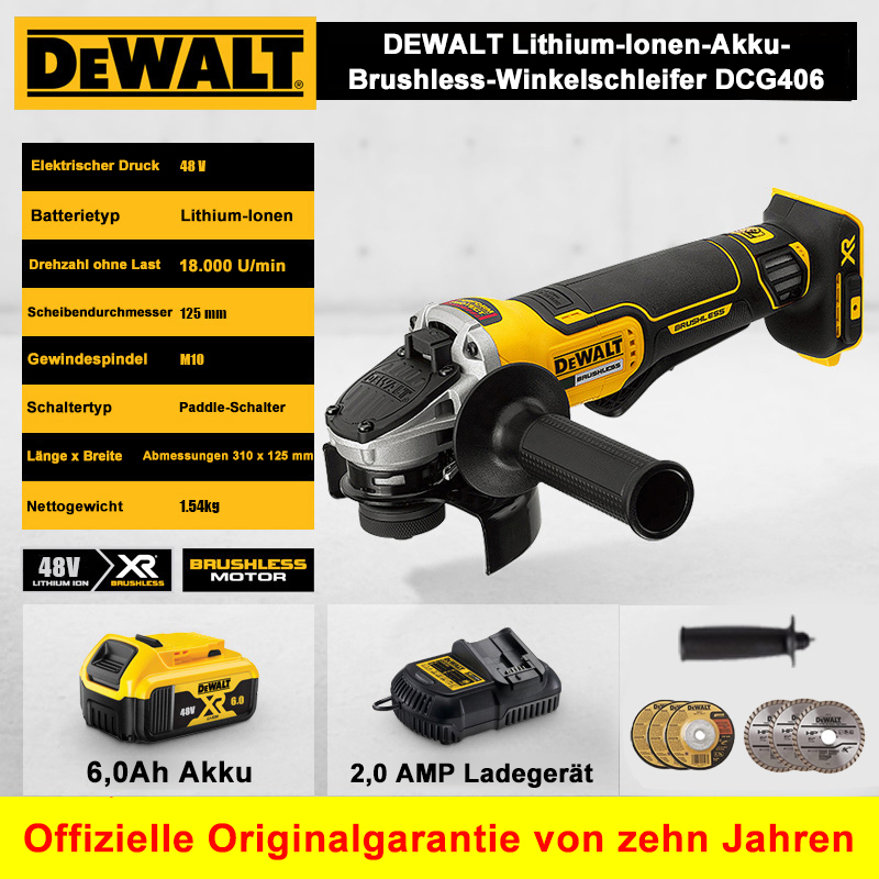 48V 3000W Dewalt Winkelschleifer + Lithium-Ionen-Akku + 48A Ladegerät.