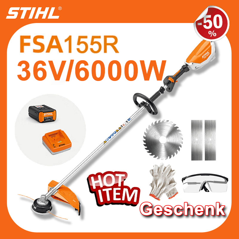 FSA155R 36V  Kohlenstofffreier Lithium-Ionen-Rasenmäher + Komplettes Zubehörset + Leistung: 6000 W + Mit einer einzigen Ladung kann die Lithium-Ionen-Batterie 8 Stunden verwendet werden.