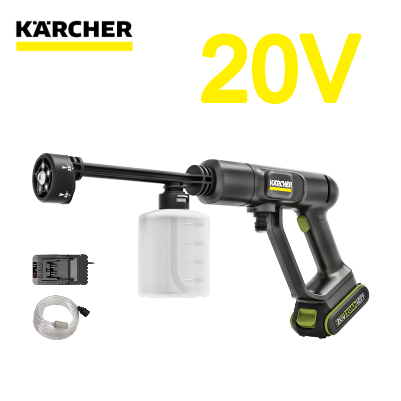 [Kärcher Hochdruck-Reinigungspistole] 800 W Hochleistungs-/20-V-Akku/Wassersprühentfernung 0–20 m – kann nach dem Aufladen bis zu 10 Stunden lang verwendet werden